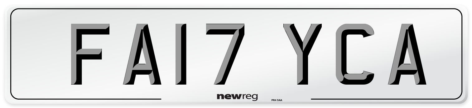 FA17 YCA Number Plate from New Reg